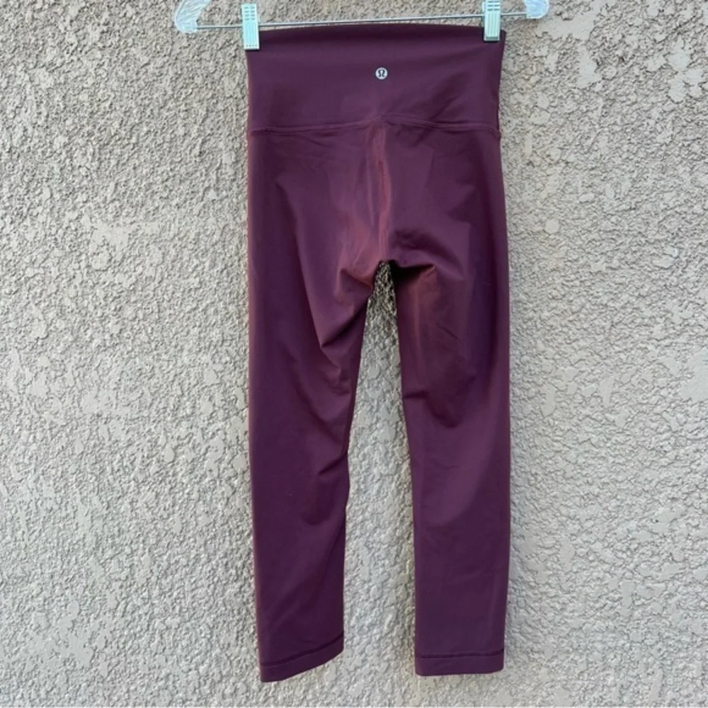 Lululemon Leggings Size 4 Red Wine Maroon‎ Womens Yoga Athleisure Wear